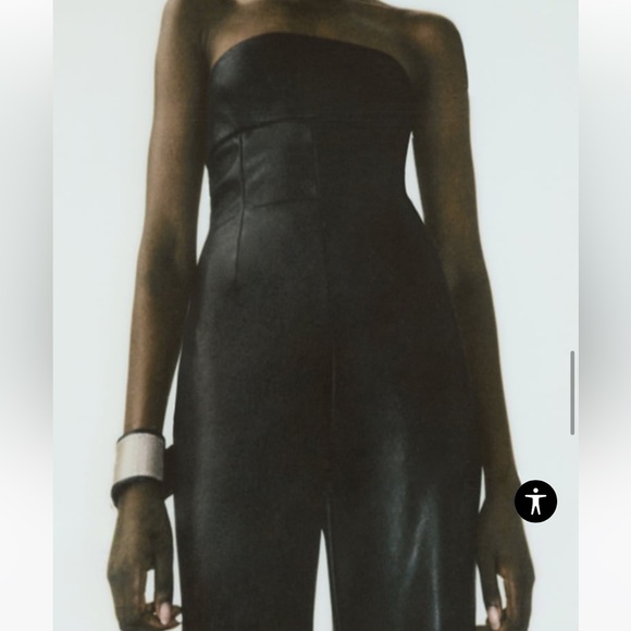 NWT Zara Strapless Leather One Piece - Picture 3 of 5